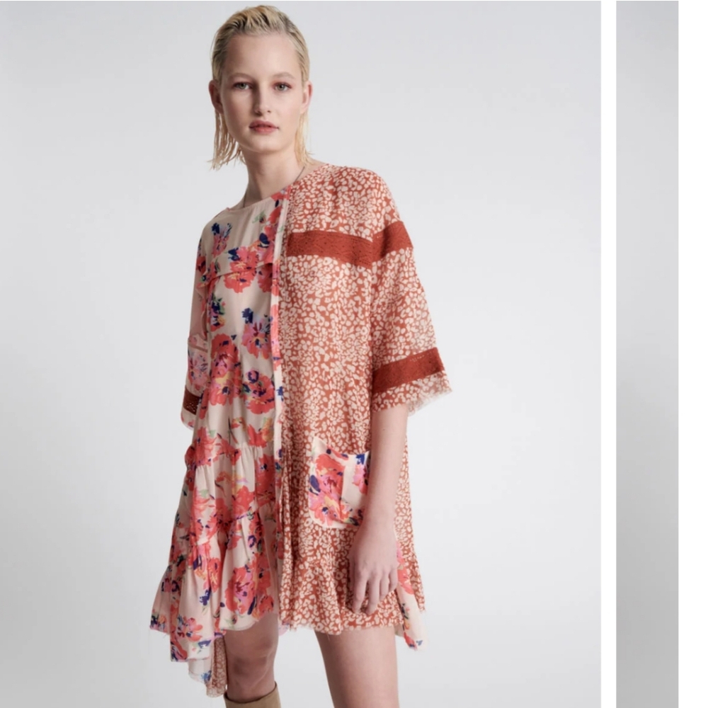 Night Dance Asymmetric Mini Dress - Mystic Flower